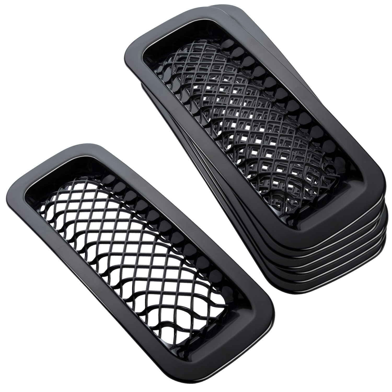 7pcs Black Front Mesh Grille Grill Insert Trim Kit for Jeep Patriot 2011-2017
