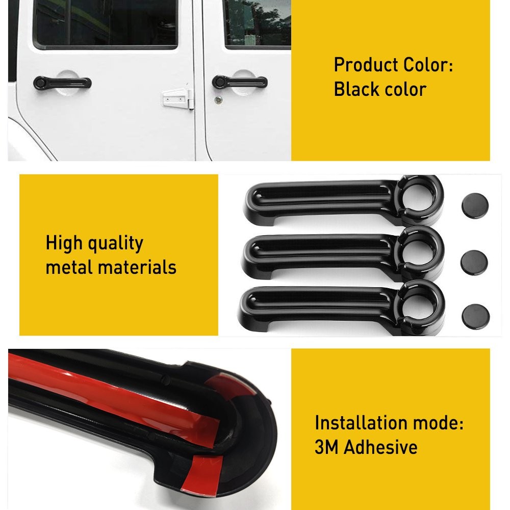 5* Door Handle Grab Trim Cover for 2007-2017 Jeep Wrangler JK Car Auto Parts New