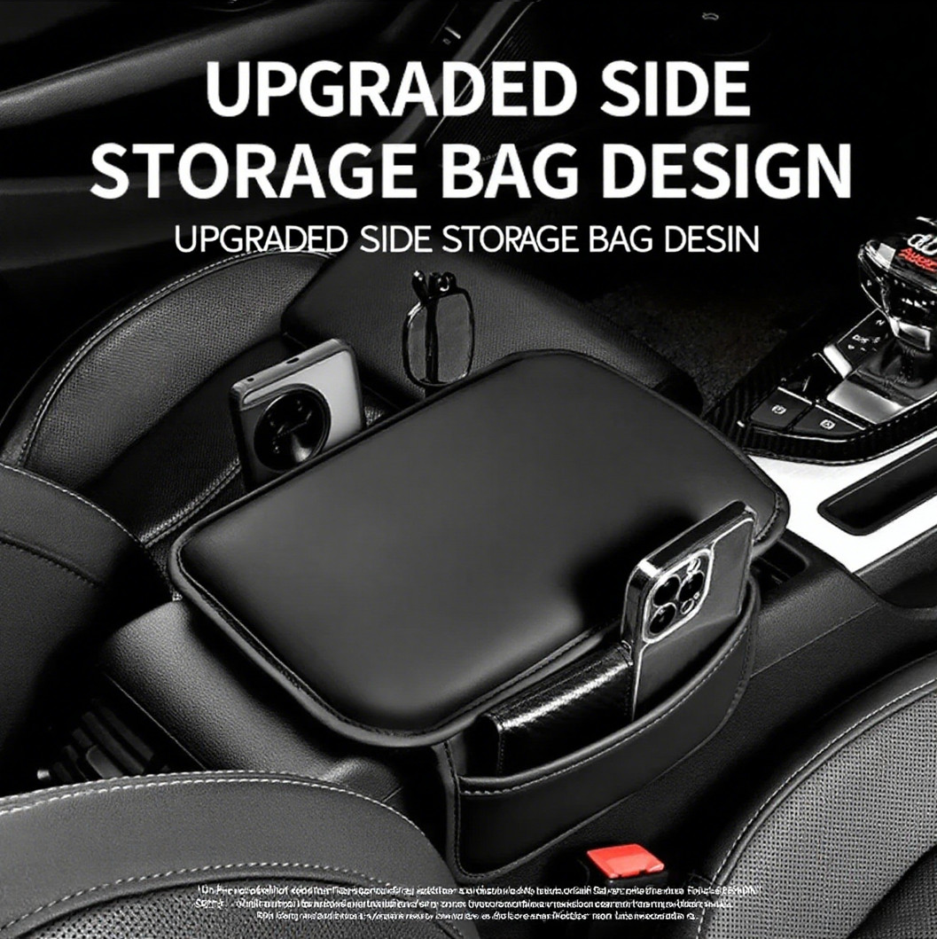Car Leather Seat Armrest Cushion Protector Storage Pad Interior Accessories US