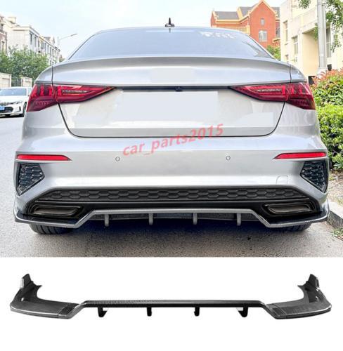 For Audi A3 S3 8Y Sedan 2022-2024 Carbon Look Rear Bumper Lip Diffuser Splitter