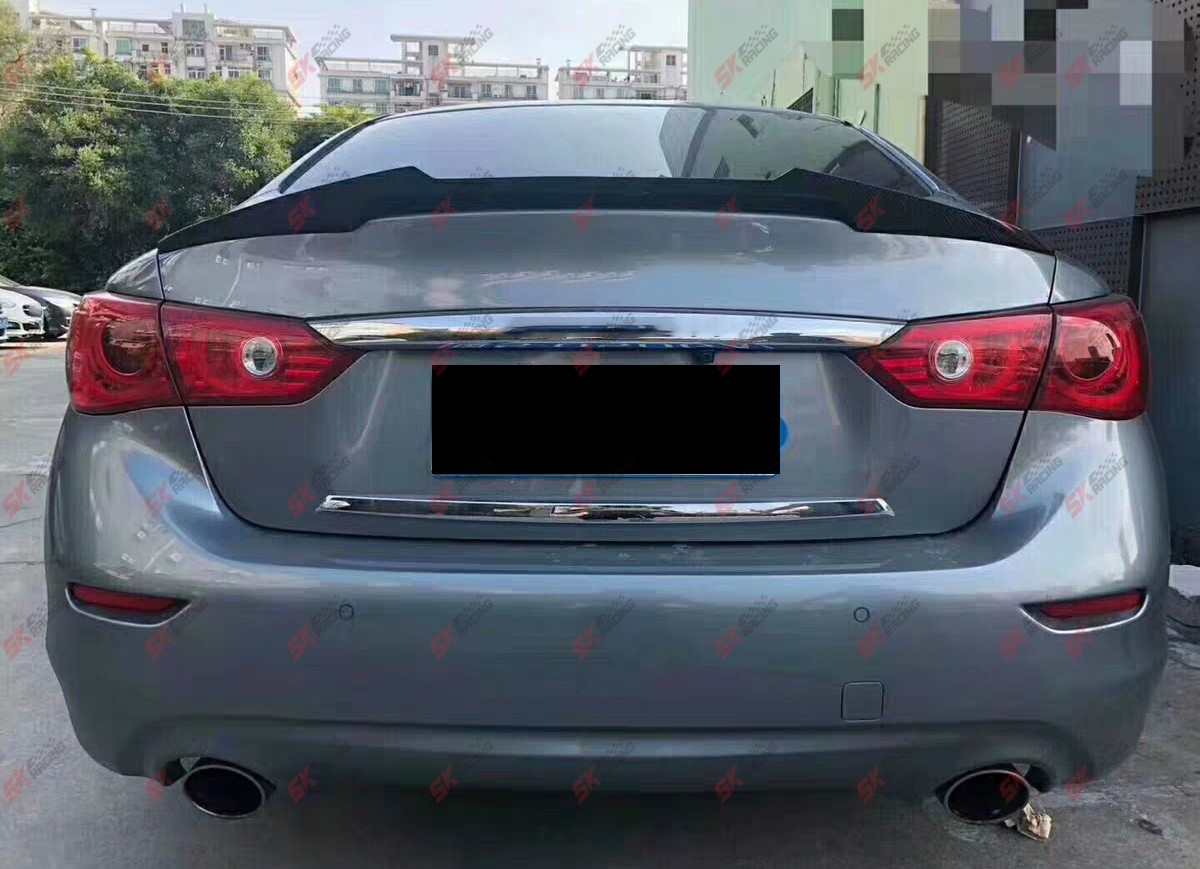Dry Carbon/Wet Carbon Fiber Rear Trunk Spoiler Wing Fits 2014-2017 Infiniti Q50