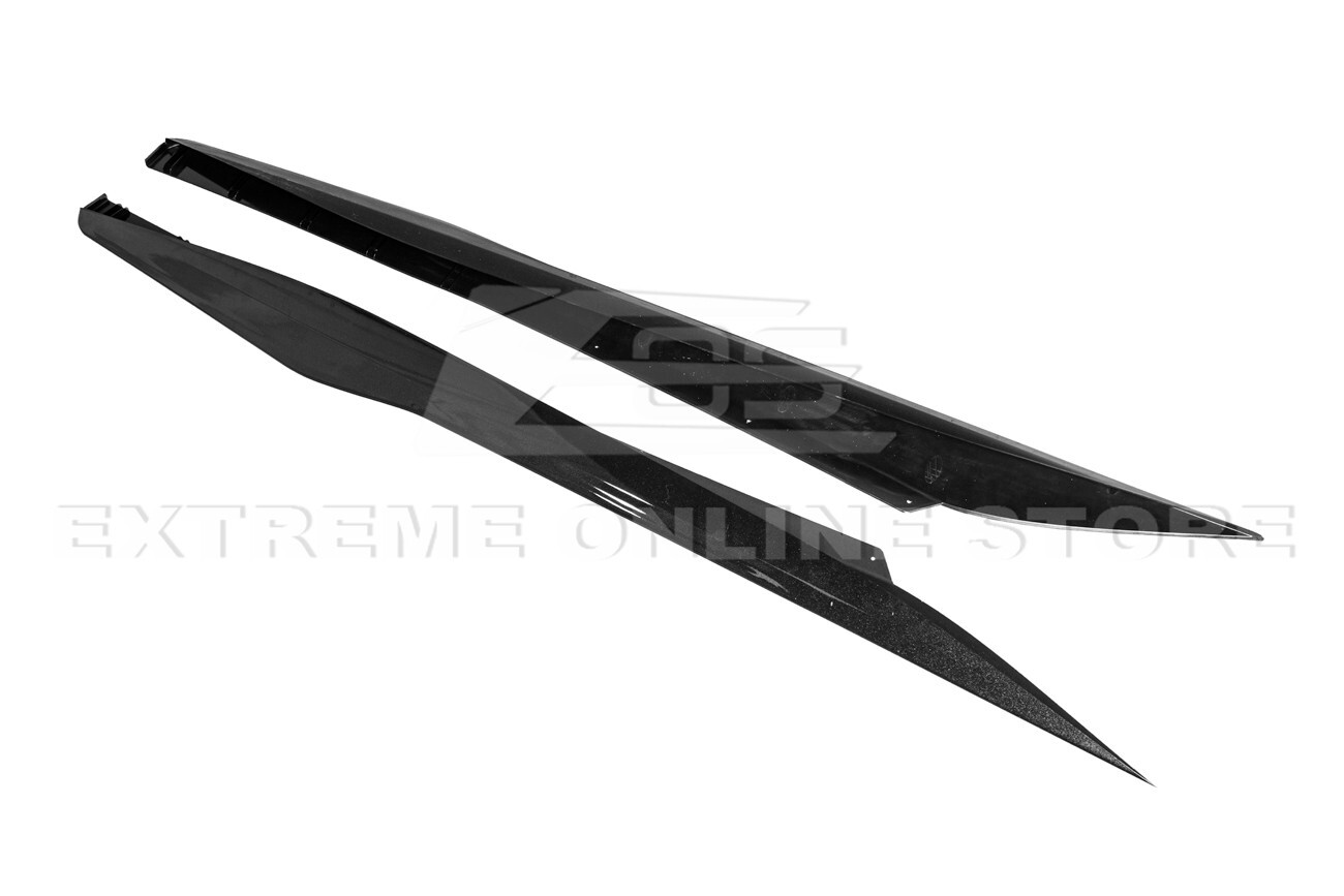 For 20-Up Corvette C8 | Z06 Style CARBON FLASH METALLIC Side Skirts Rocker Panel