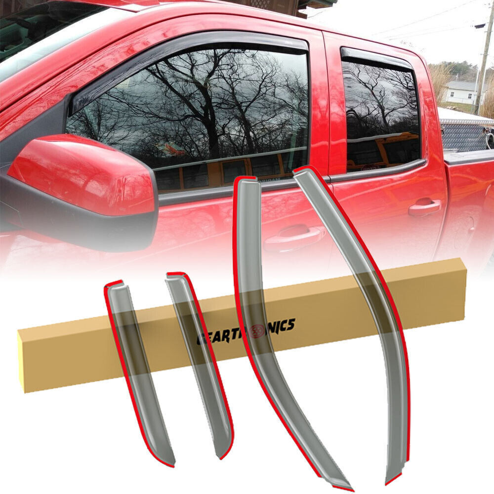 For 2014-2018 Chevy Silverado Sierra In-Channel Window Visors Vent Rain Uowfwxxp