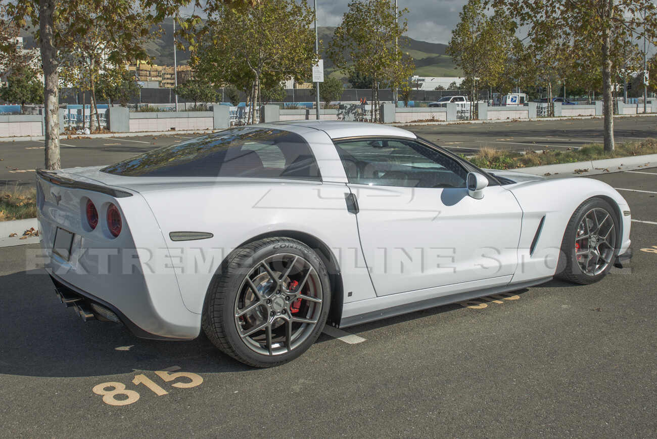ZR1 Style Hydro-Dipped Carbon Fiber Side Skirts Panel For 05-13 Corvette C6 Base