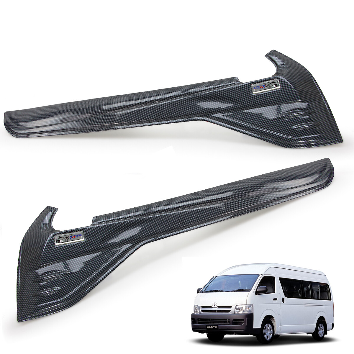Line Window Sill Cover Front Trim Carbon Black For Toyota Hiace D4D 2005 2016