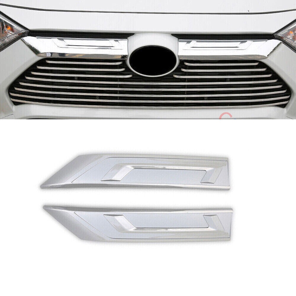 For Toyota RAV4 2019-2025 Chrome Front hood Grille Grill Cover Strips decor Trim