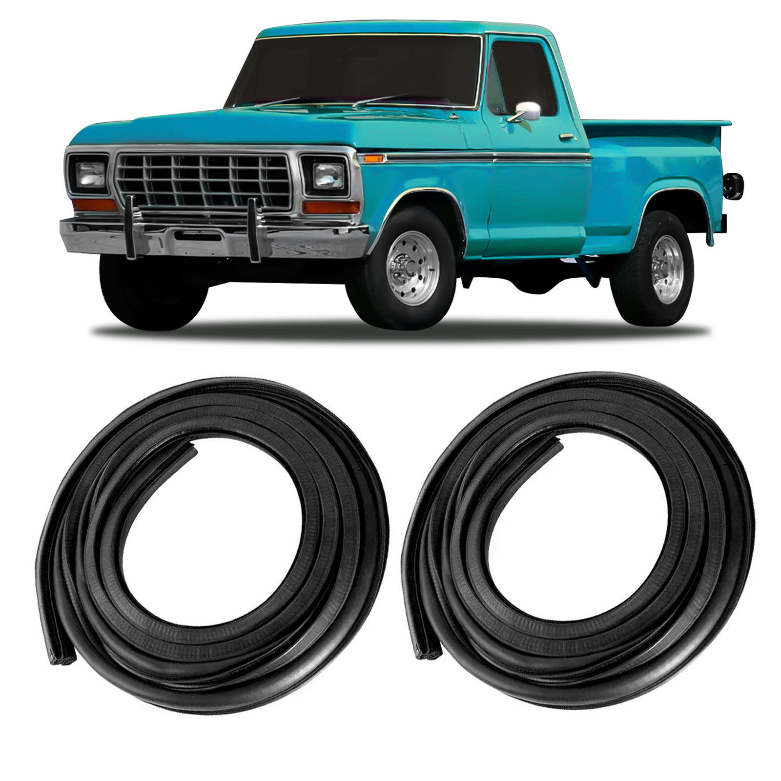 Rubber Door Seals Weatherstrip Pair Set Truck for 73-79 Ford F100 F150 F250 F350