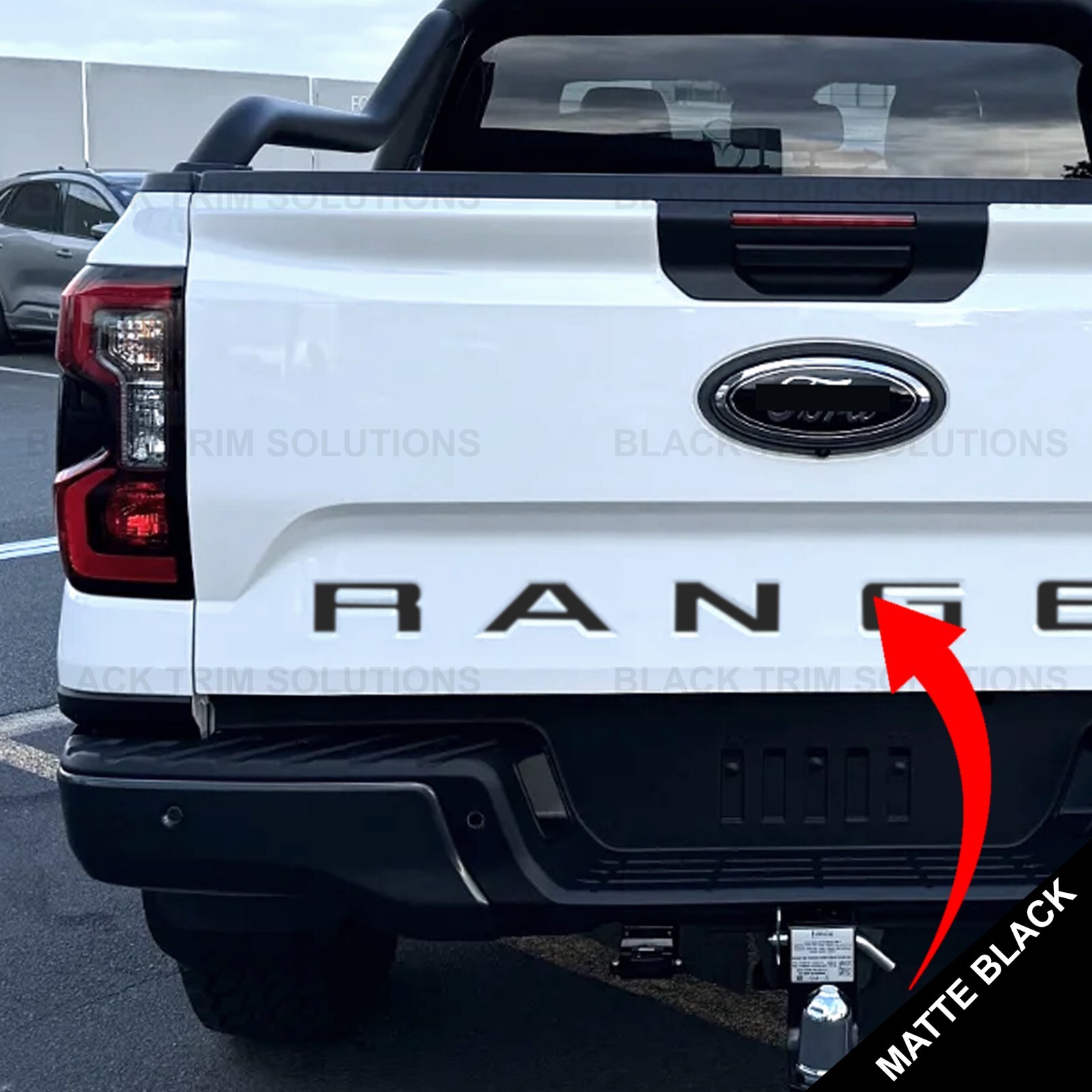 Matte Black Tailgate Insert Decals Letters Stickers For Ford Ranger 2024