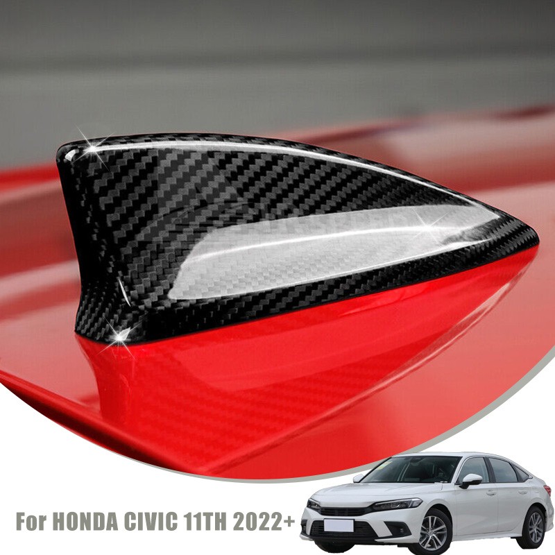 ABS Carbon Fiber Look Shark Fin Antenna Cover Case For Honda Civic 11th 2022-25