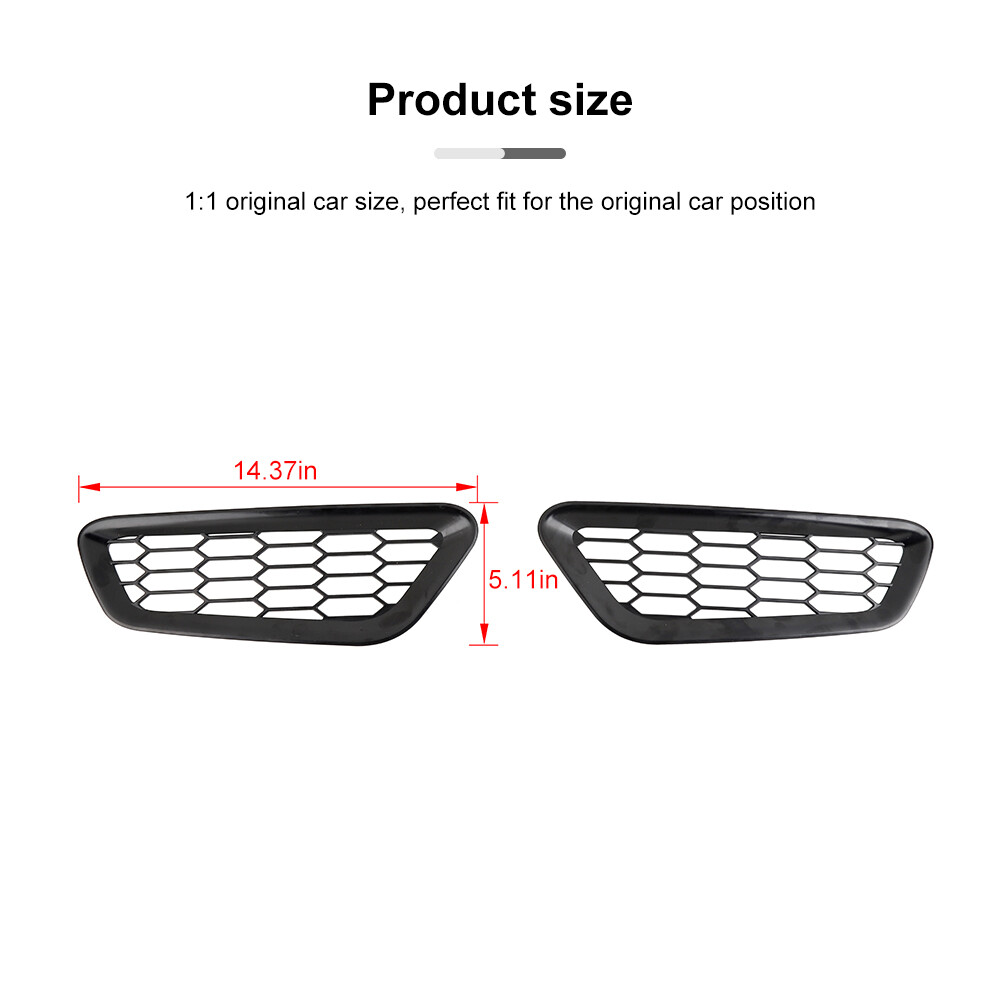 Front Bumper Honeycomb Trim Cover For Ford F150 Raptor 2021-25 Black Accessories