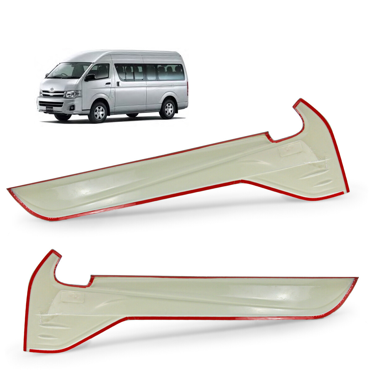 Line Window Sill Cover Front Trim Carbon Black For Toyota Hiace D4D 2005 2016