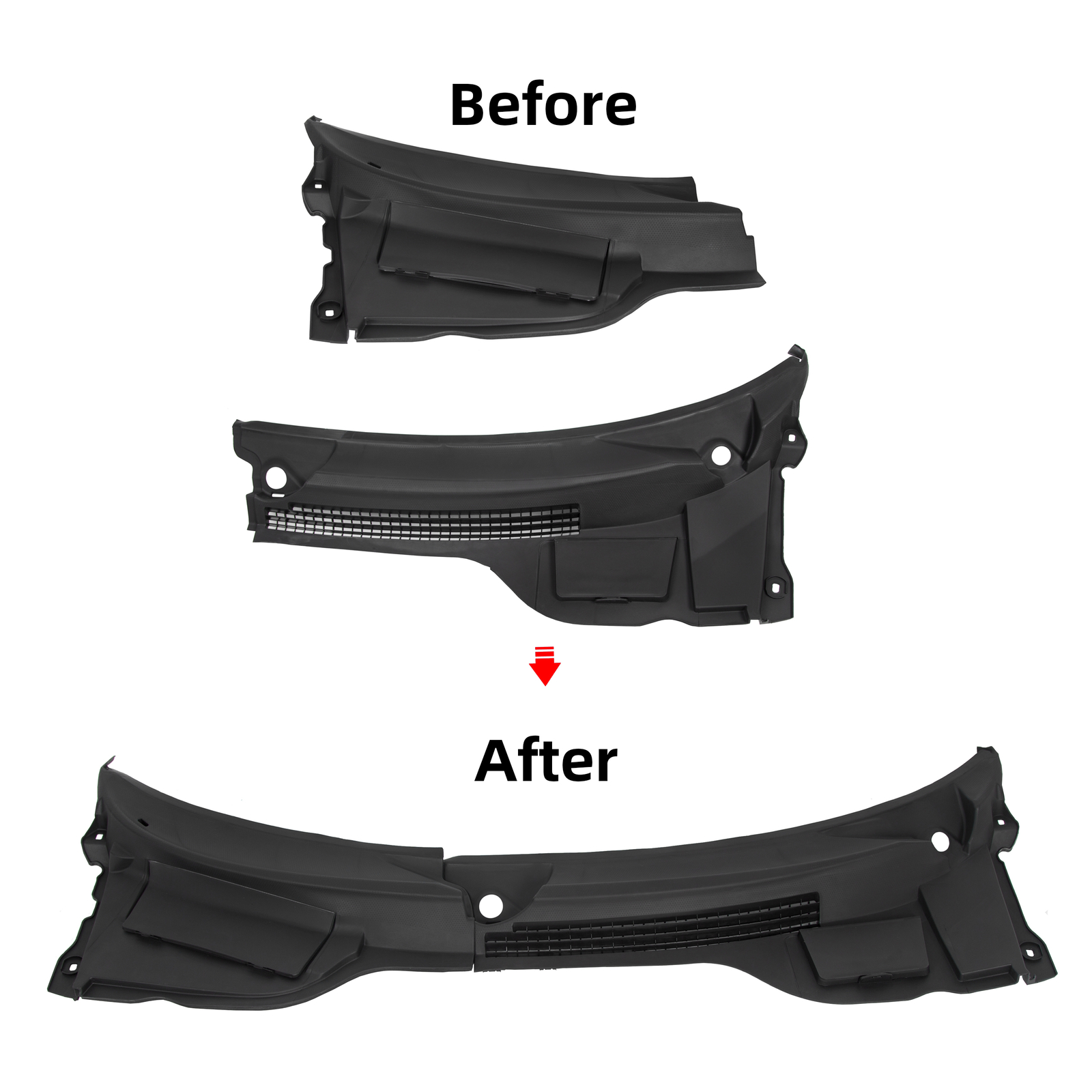 For 07-15 Mini Cooper R55 R56 R57 Pair of Left&Right Windshield Cowl Cover Apron