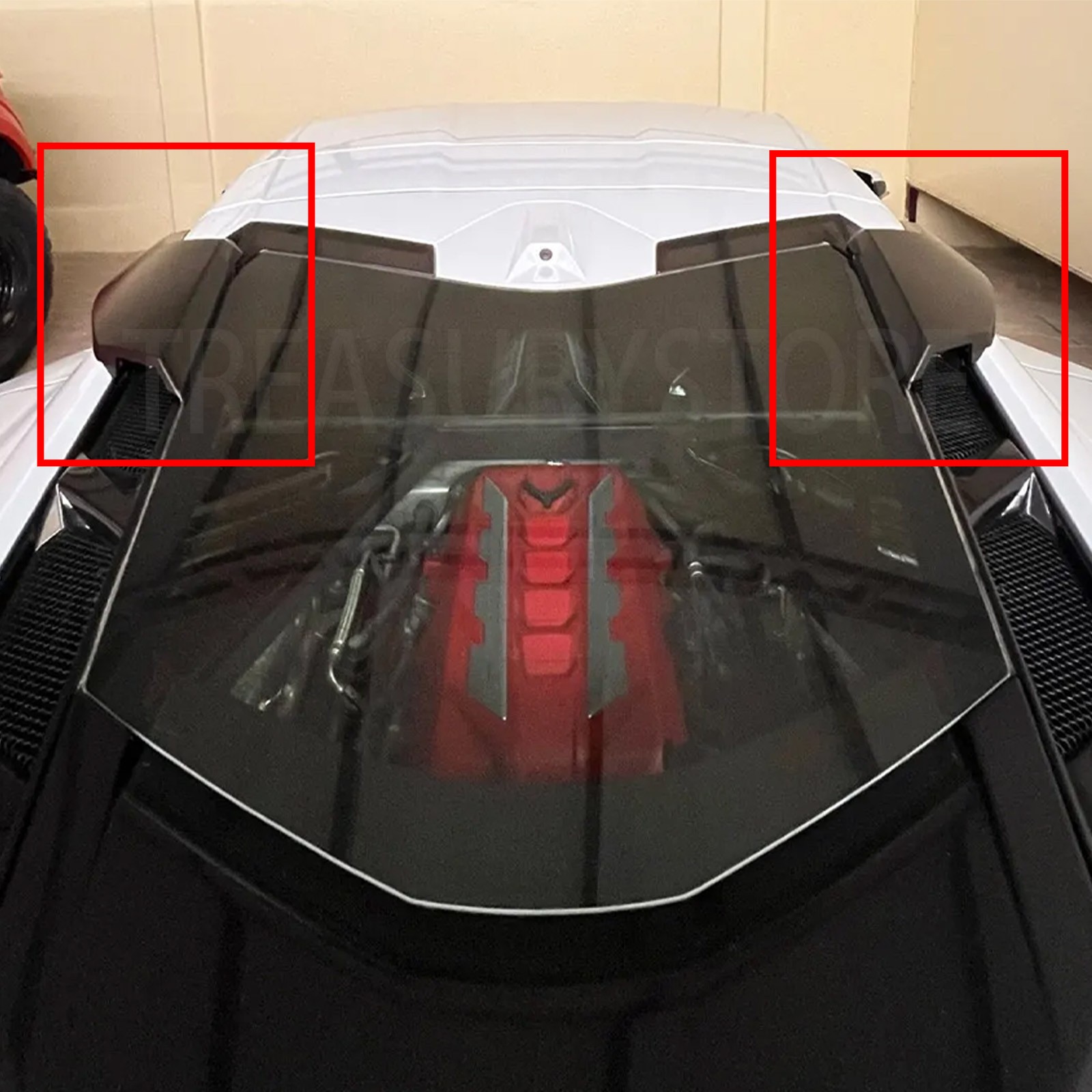 For Corvette C8 All Model 2020-2026 Gloss Black Rear Upper Intake Port Cover Kit