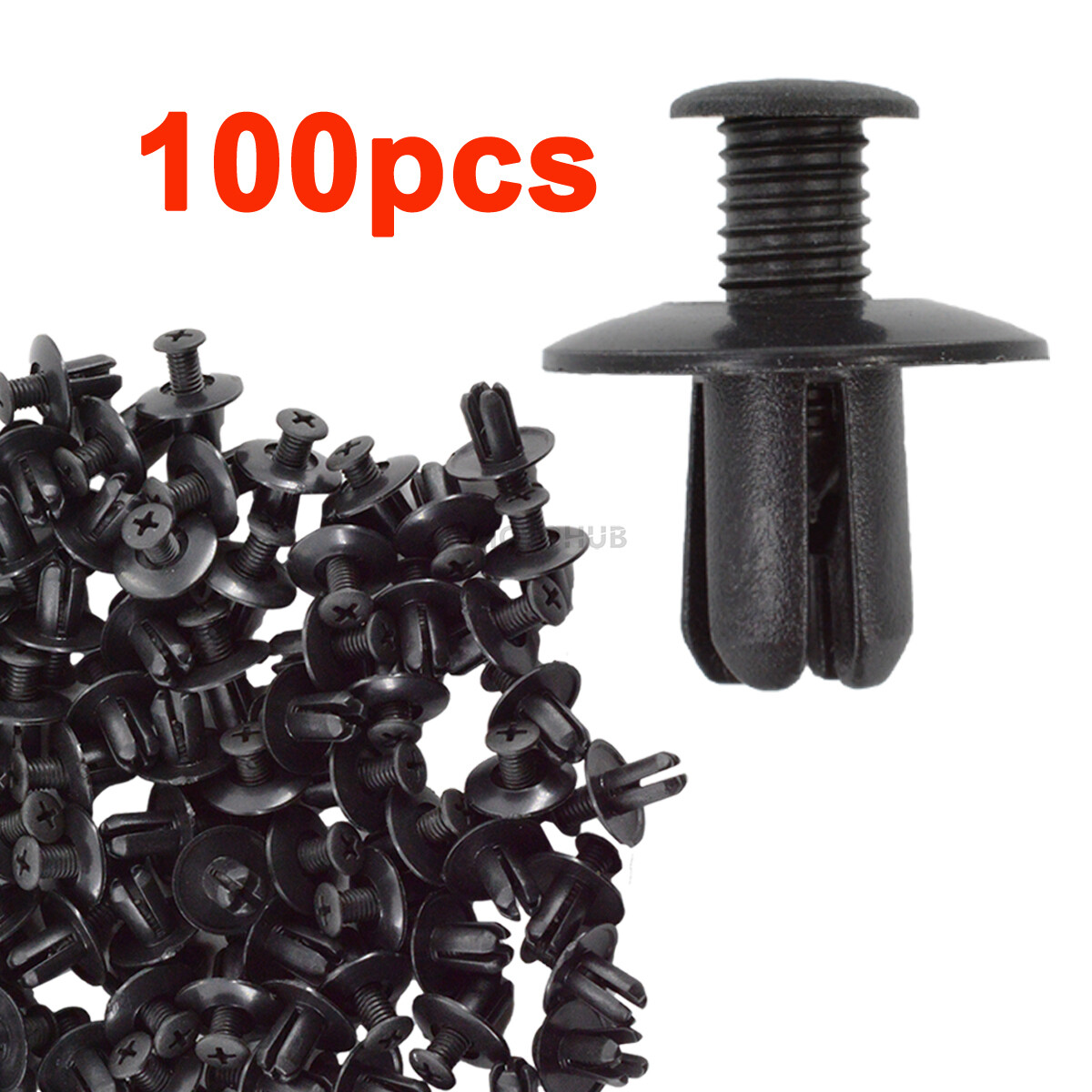 100 Push-Type Retainer Plastic Clip 8mm Hole For Mazda For Ford Fits For Hyundai