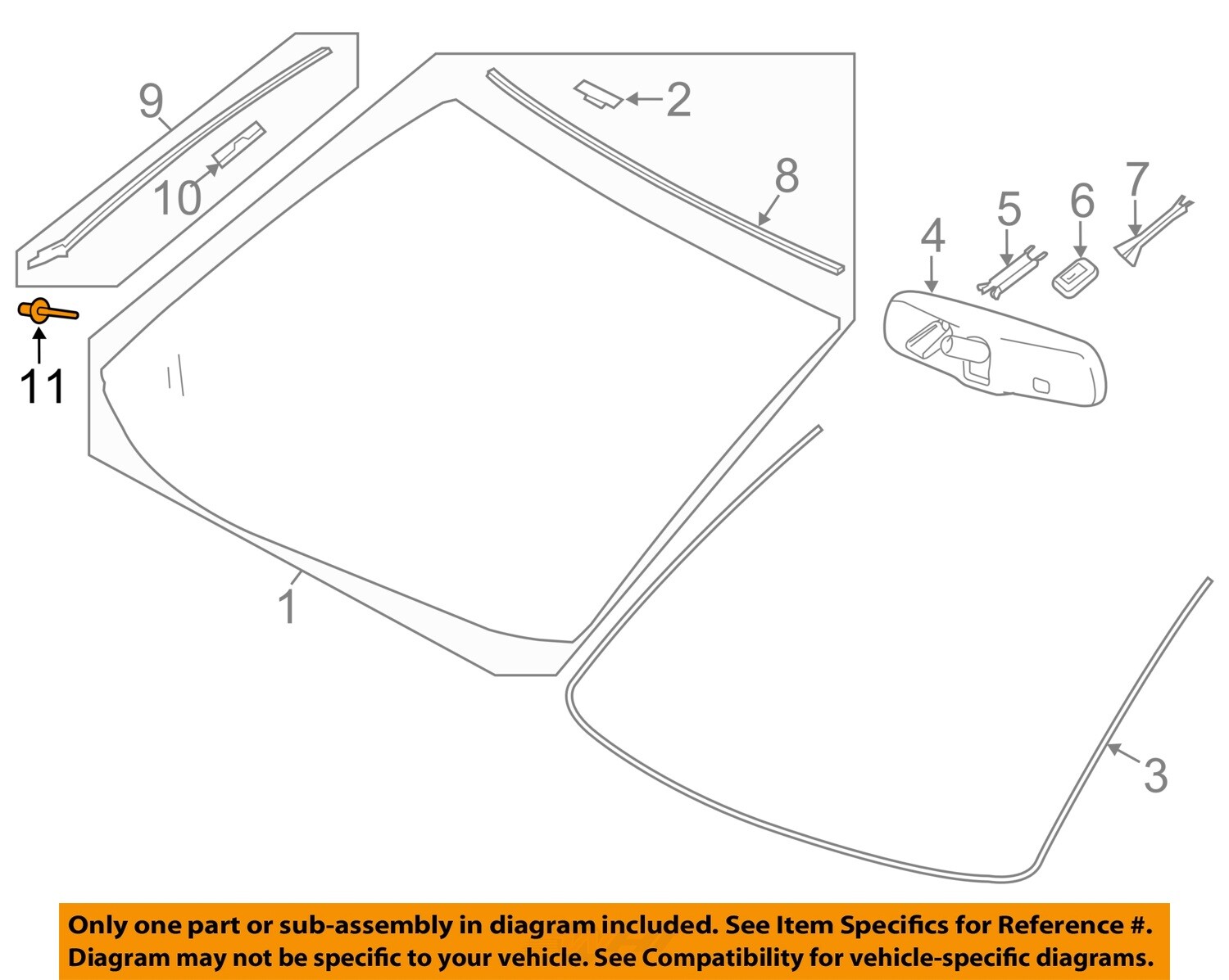 TOYOTA OEM Windshield-Side Molding Clip 7554751021
