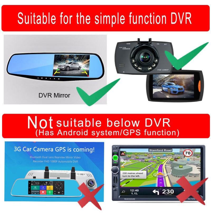 5 Pin 2.5mm HD Rear View Backup Camera 4LED Waterproof For Car Cam Recorder