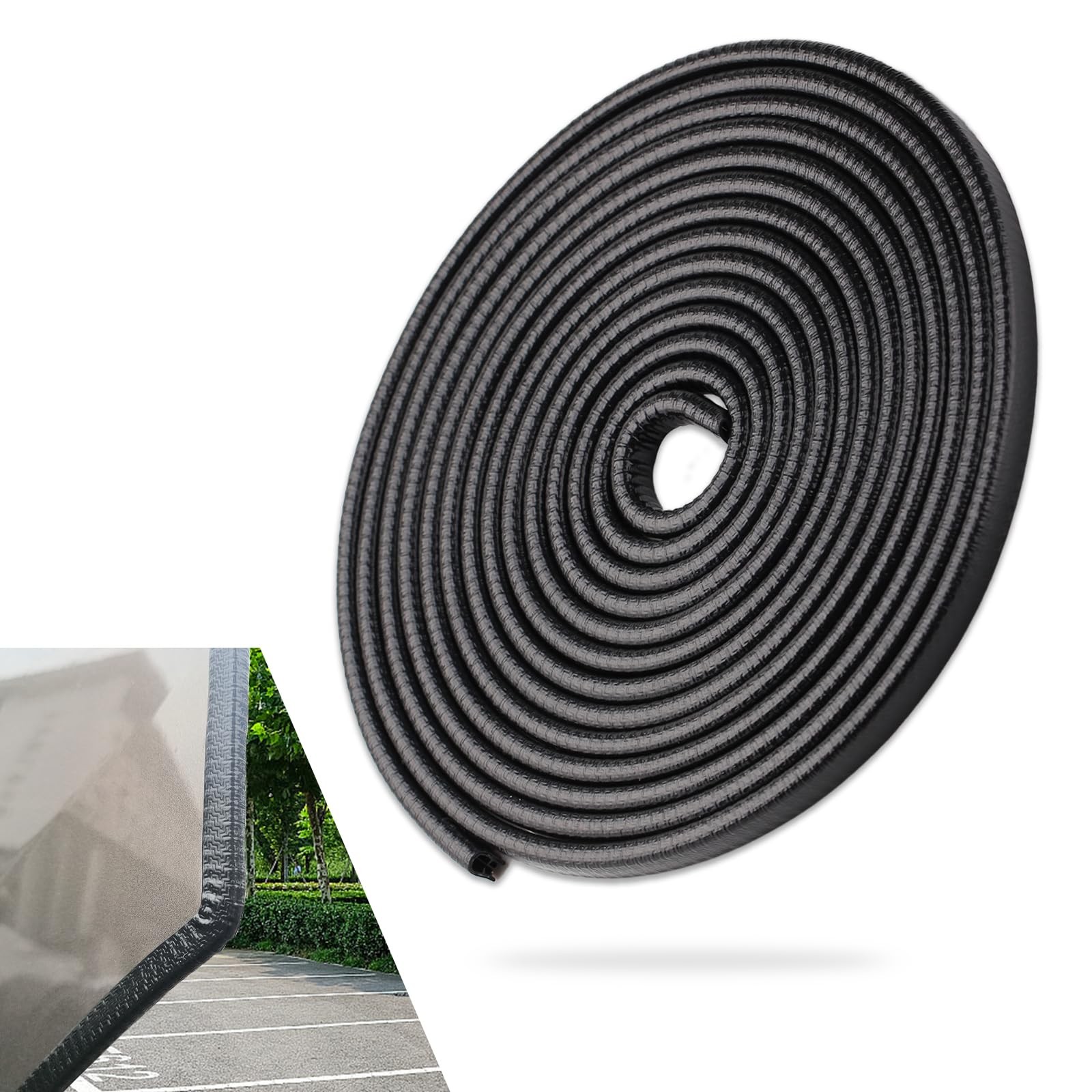 16.4Ft Car Door Edge Guards Rubber Edge Trim Universal Fit for Most Vehicles