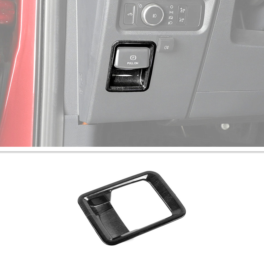 For Ford F150 21-26 Black Wood Grain Inner Car Handbrake Switch Panel Cover Trim