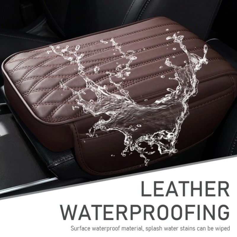 Car Armrest Cover Cushion with 2 Storage Bags Auto Center Console Armrest Pillow