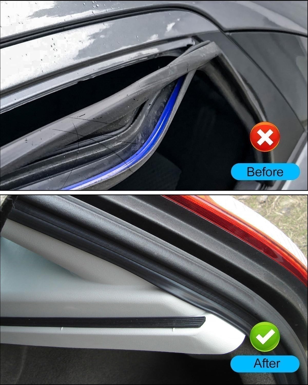 Left+Right Door Open Weatherstripping Seal Rear Right for Nissan SENTRA 2013-19