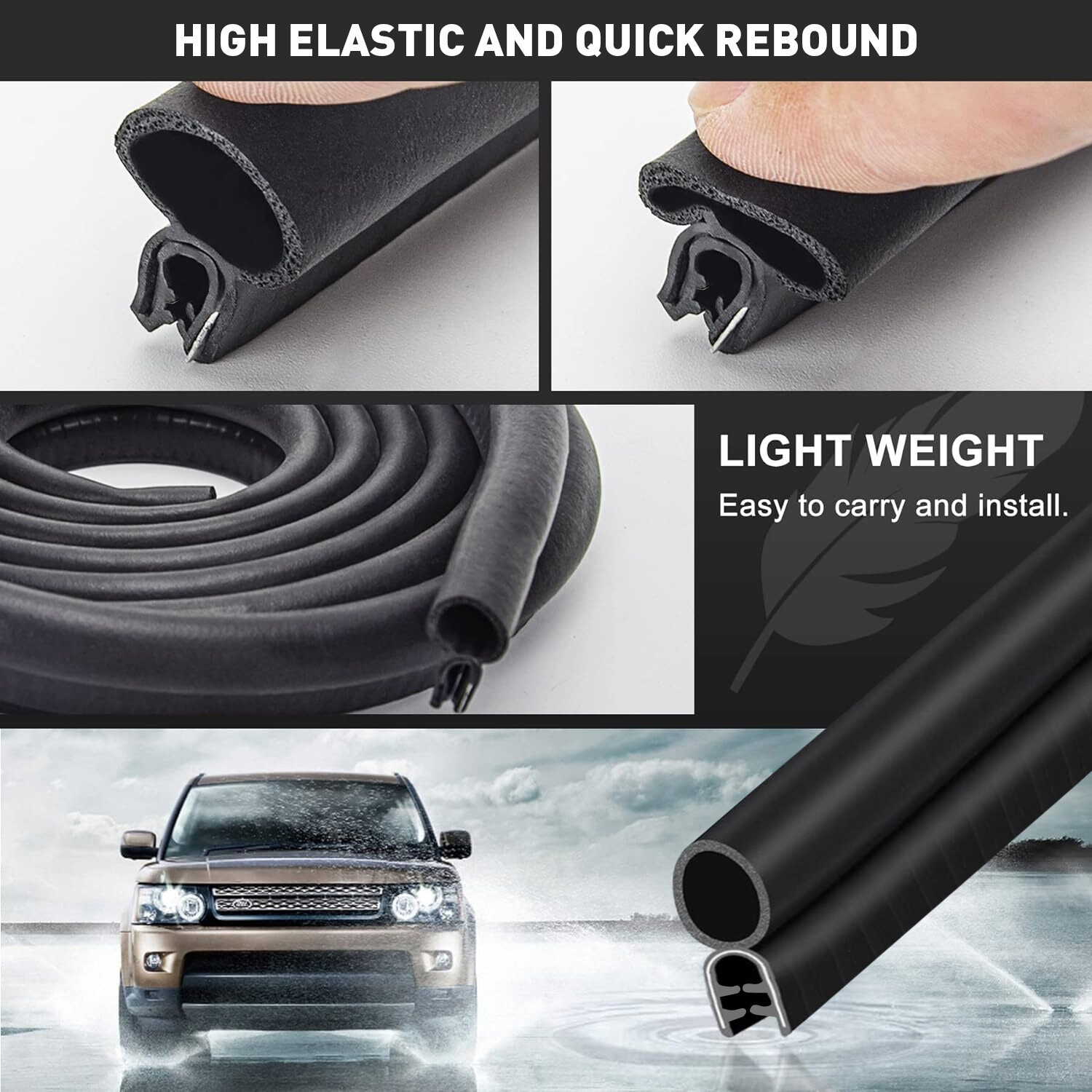 4m Rubber Seal Protector U Shape Weather Stripping Edge Waterproof EPDM Durable