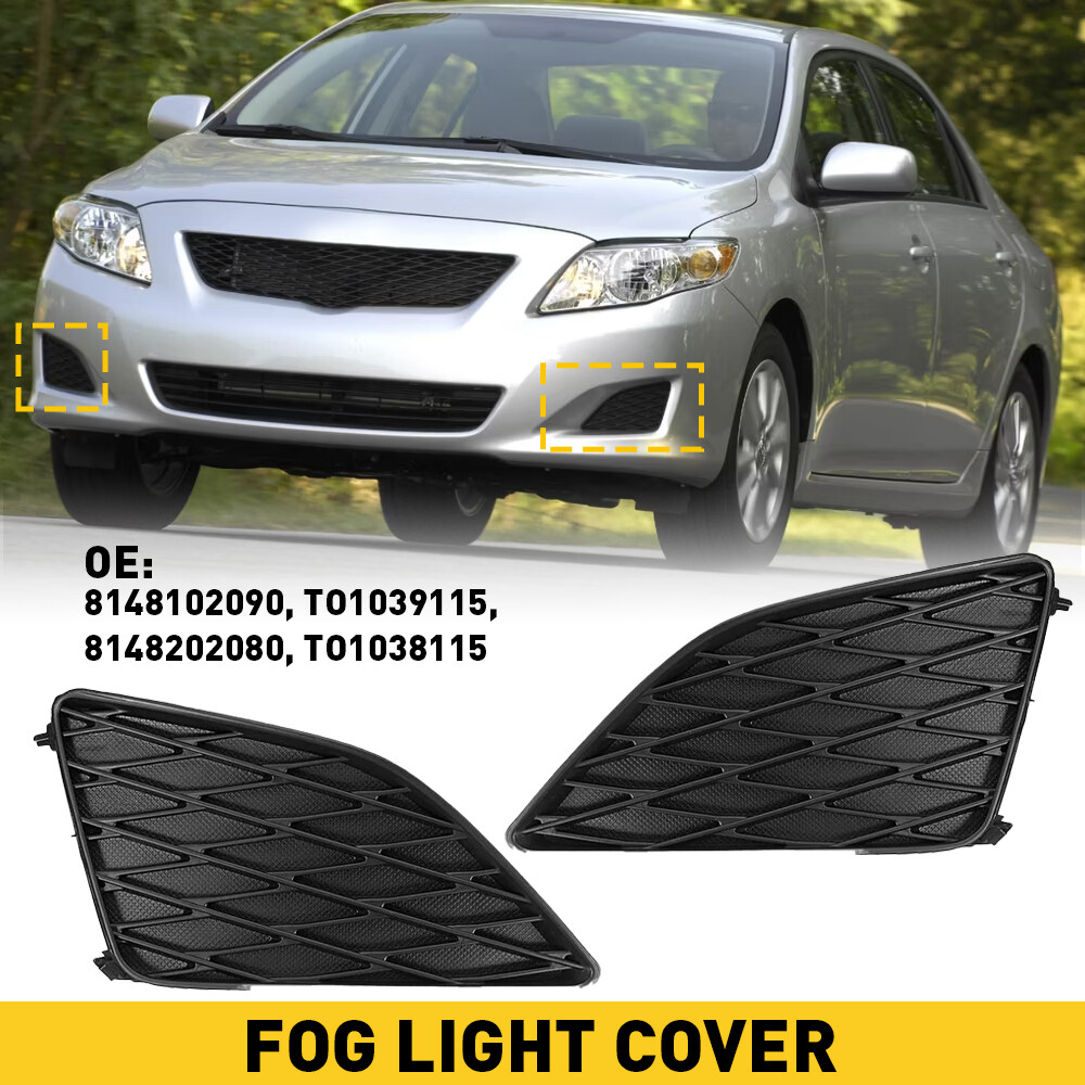 Front Bumper Insert Fog Light Cover Left+Right For 2009-2010 TOYOTA COROLLA EXD
