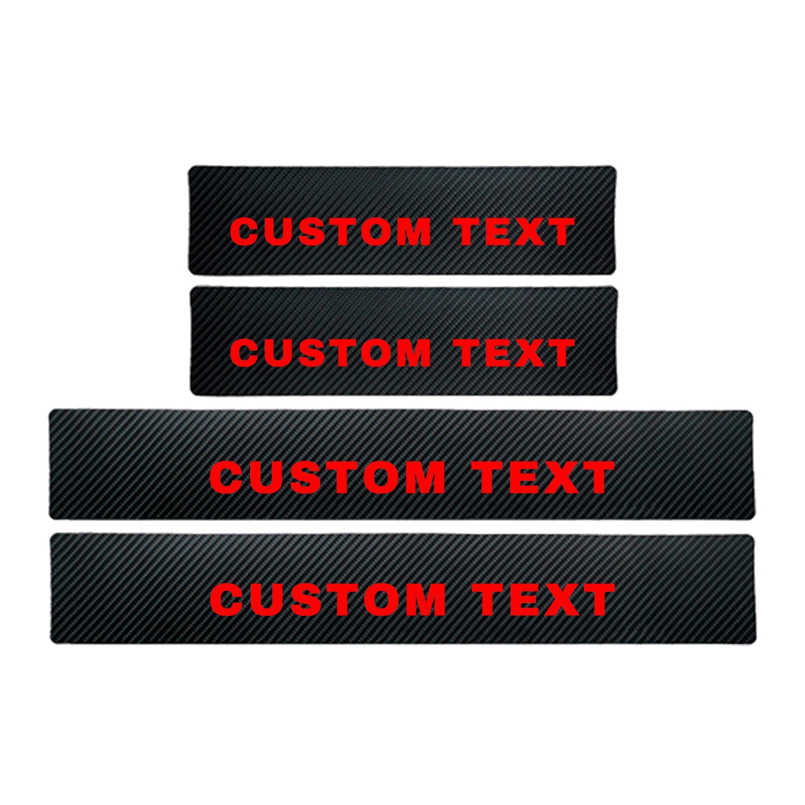 CUSTOM TEXT Car Door Sill Protectors Sticker for Jeep Wrangler & Gladiat 4 Pcs