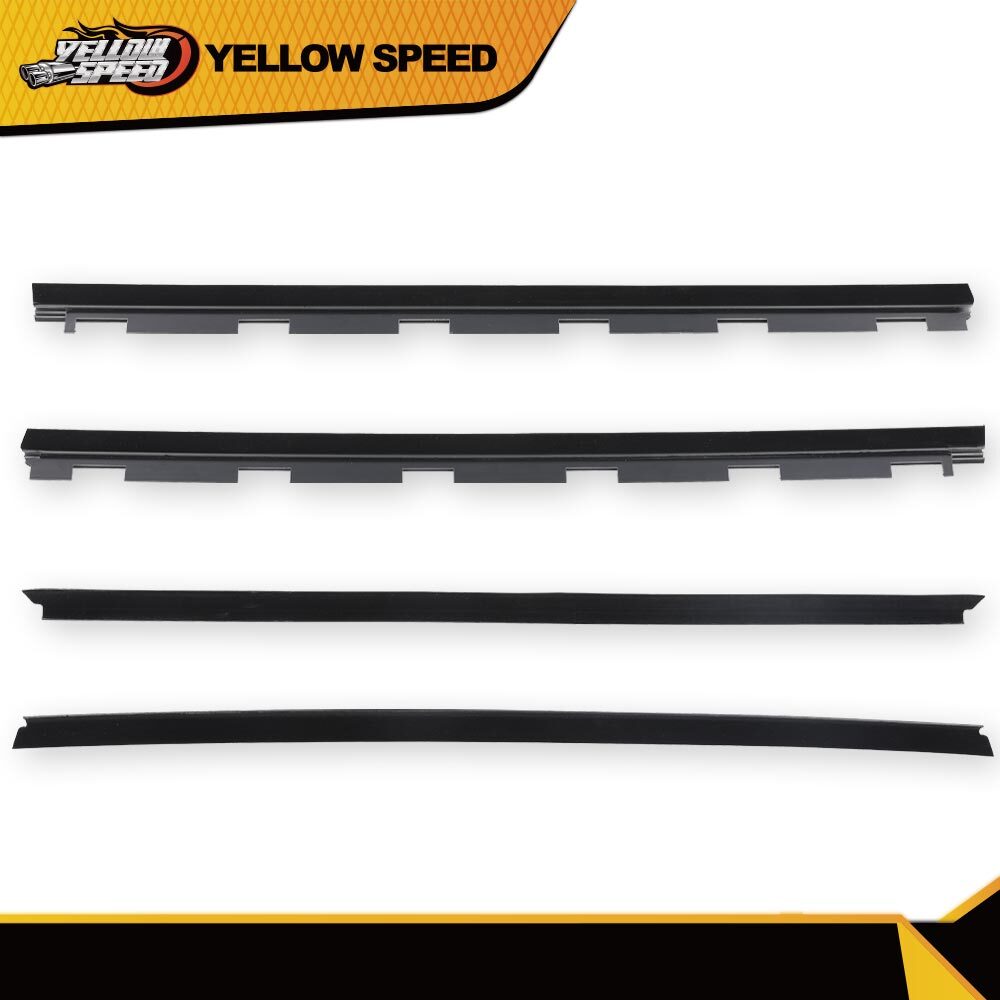 Fit for Chevy Truck Inner & Outer Window Sweep Felt Seal Weatherstrip Kit 4Pc
