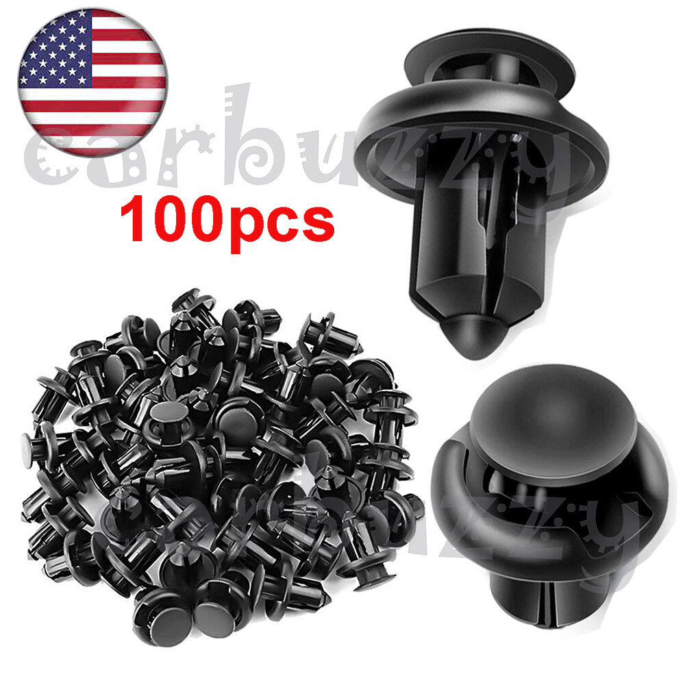 100Pcs/Set Plastic Rivet Car Fender Bumper Push Pin Clips 10mm Hole For Honda