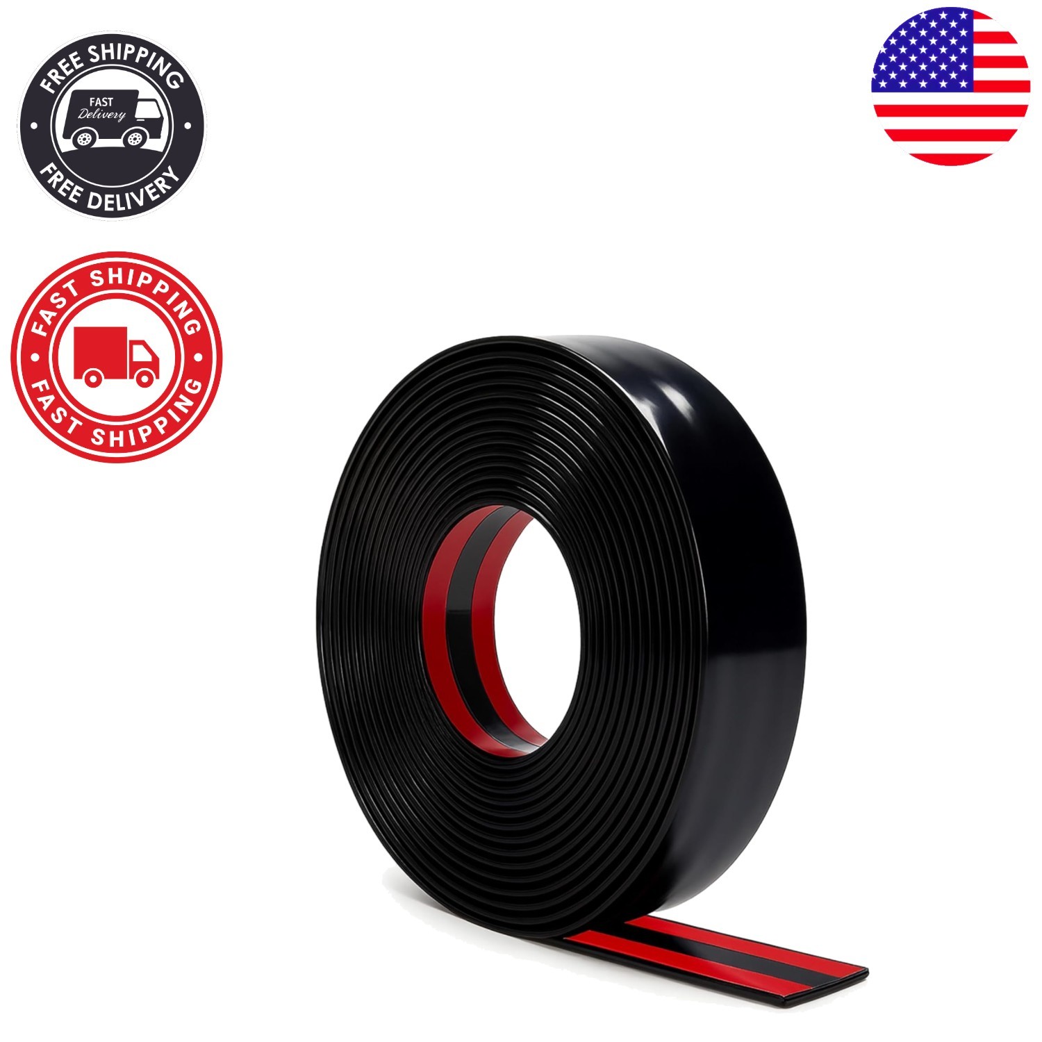 16.4FT Glossy Black Self-Adhesive Automotive Trim – Scratch-Proof & UV-Protected