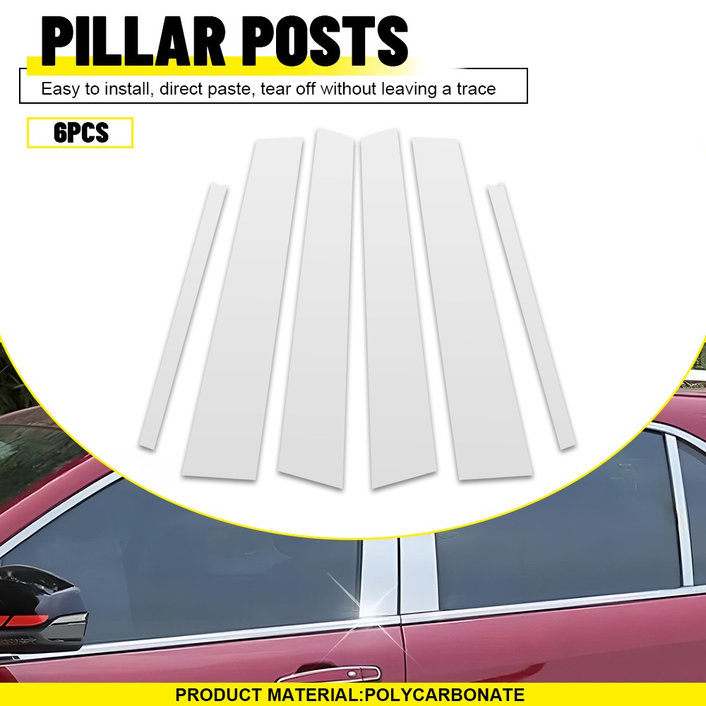 For 2018-2024 Chevy Equinox Glossy Chrome Pillar Posts 6pcs Set Door Trim Cover