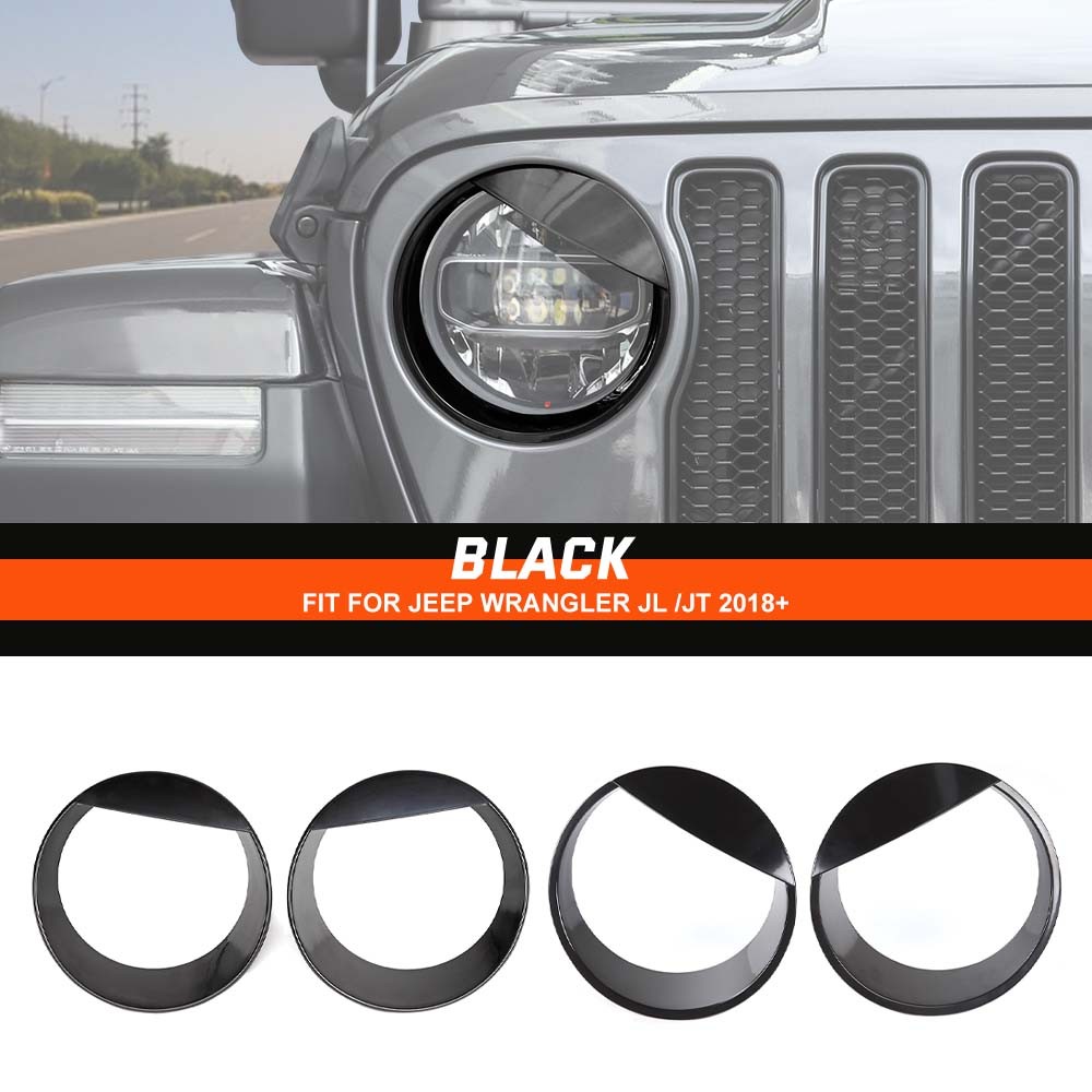 ⭕Front Headlight Cover Insert Eye Bezel for Jeep Wrangler JL /Gladiator JT 2018+