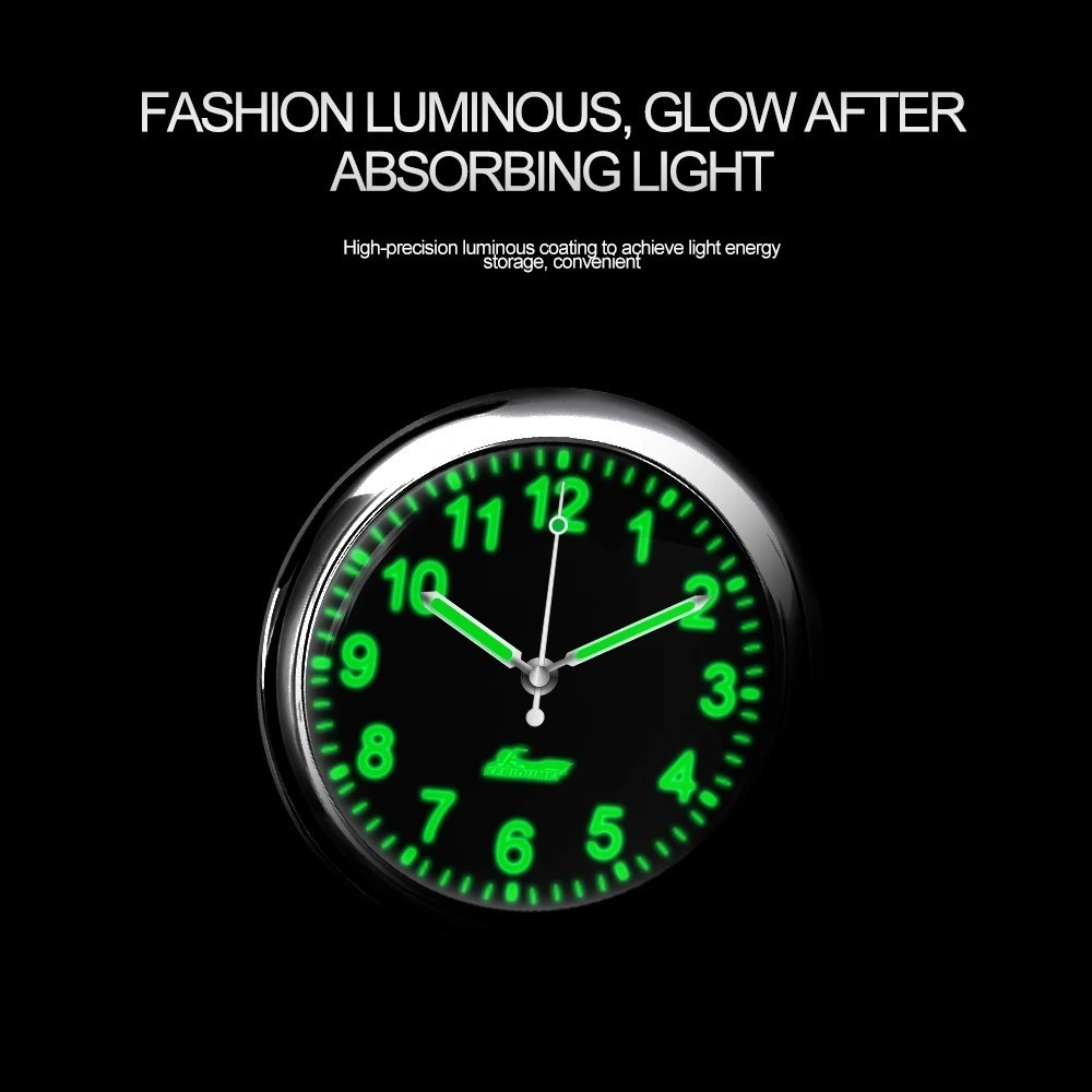Luminous Mini Car Dashboard Clock Stick-On Watch Accessories For Car Boat Trucks