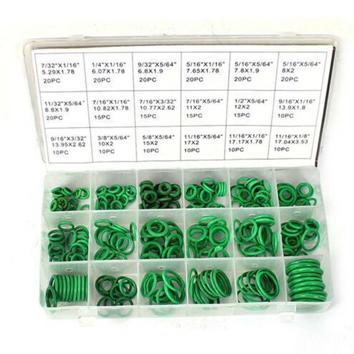 Car O-ring Sealing Gasket Kit For A/C Compressor HNBR 18 Sizes Rubber 270 Pcs