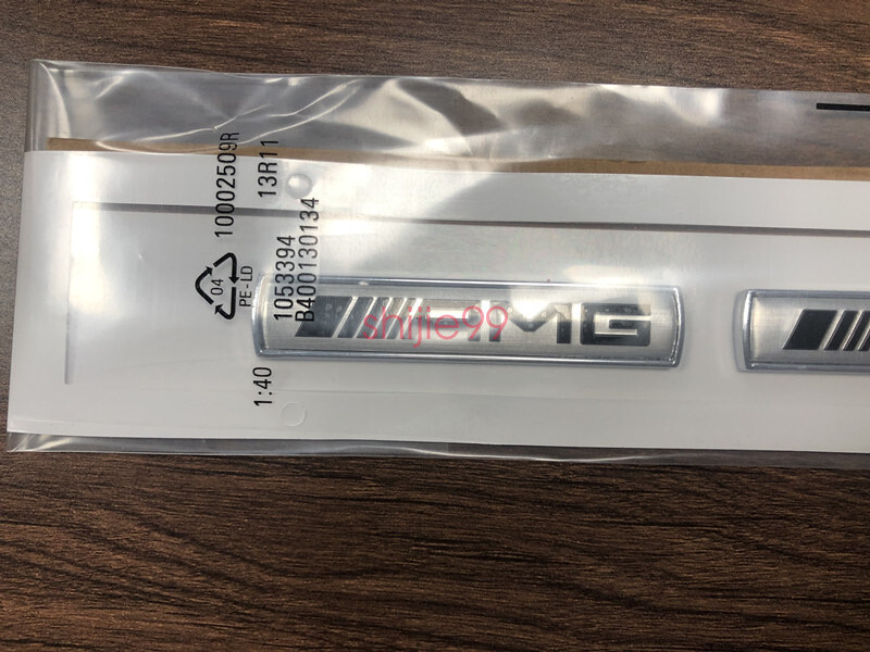 2pcs AMG For Mercedes Benz Car Emblem Badge Sticker Side Skirts Badge Logo