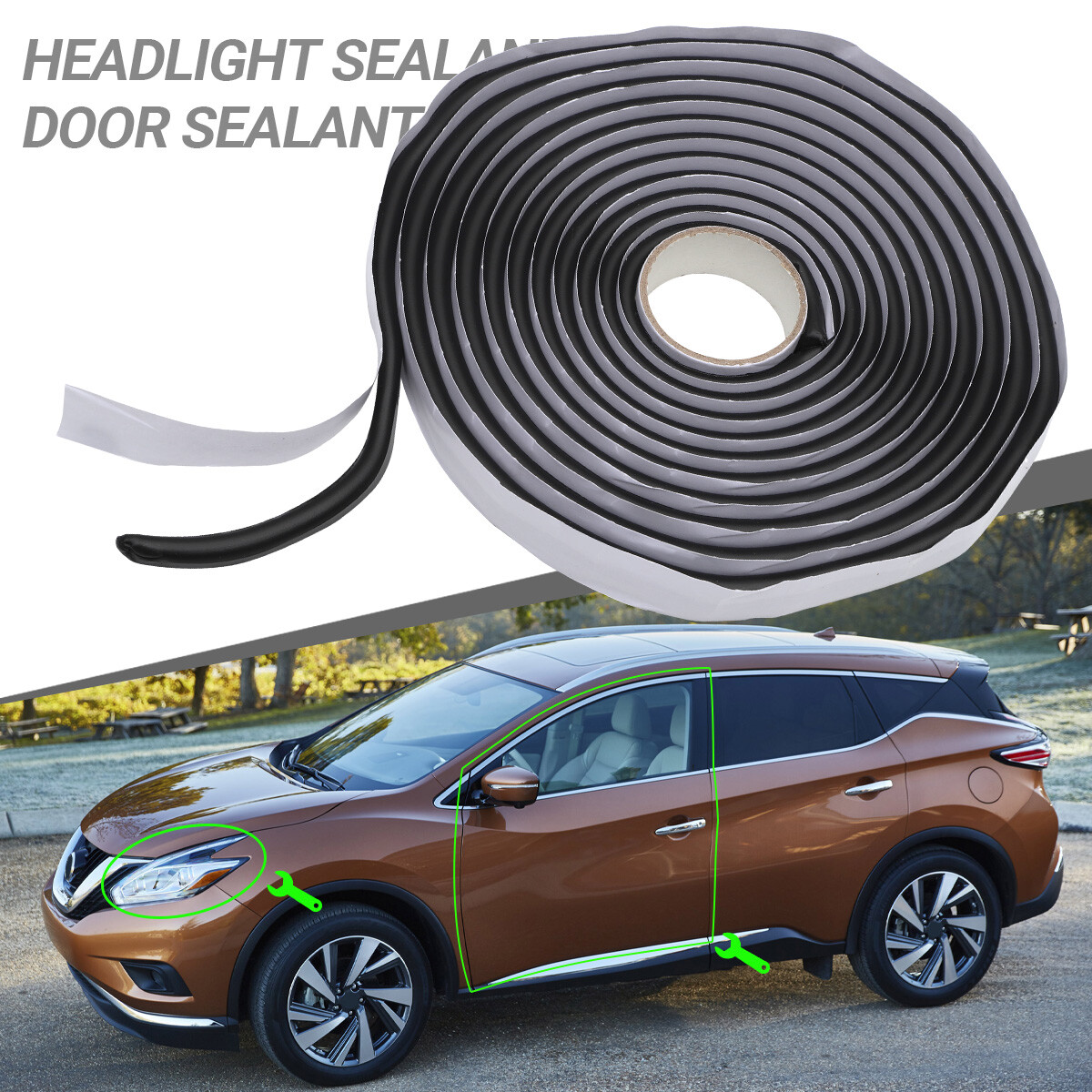 Automotive 1 Roll Butyl Tape Rubber Glue Headlight Sealant Retrofit Reseal Strip