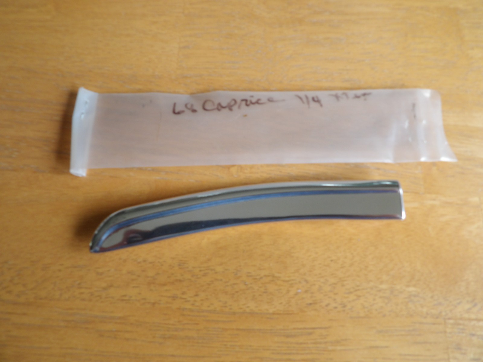 CHEVROLET 1968 CAPRICE QUARTER LEFT EXTENSION MOULDING RE-ANODIZED? NOS?