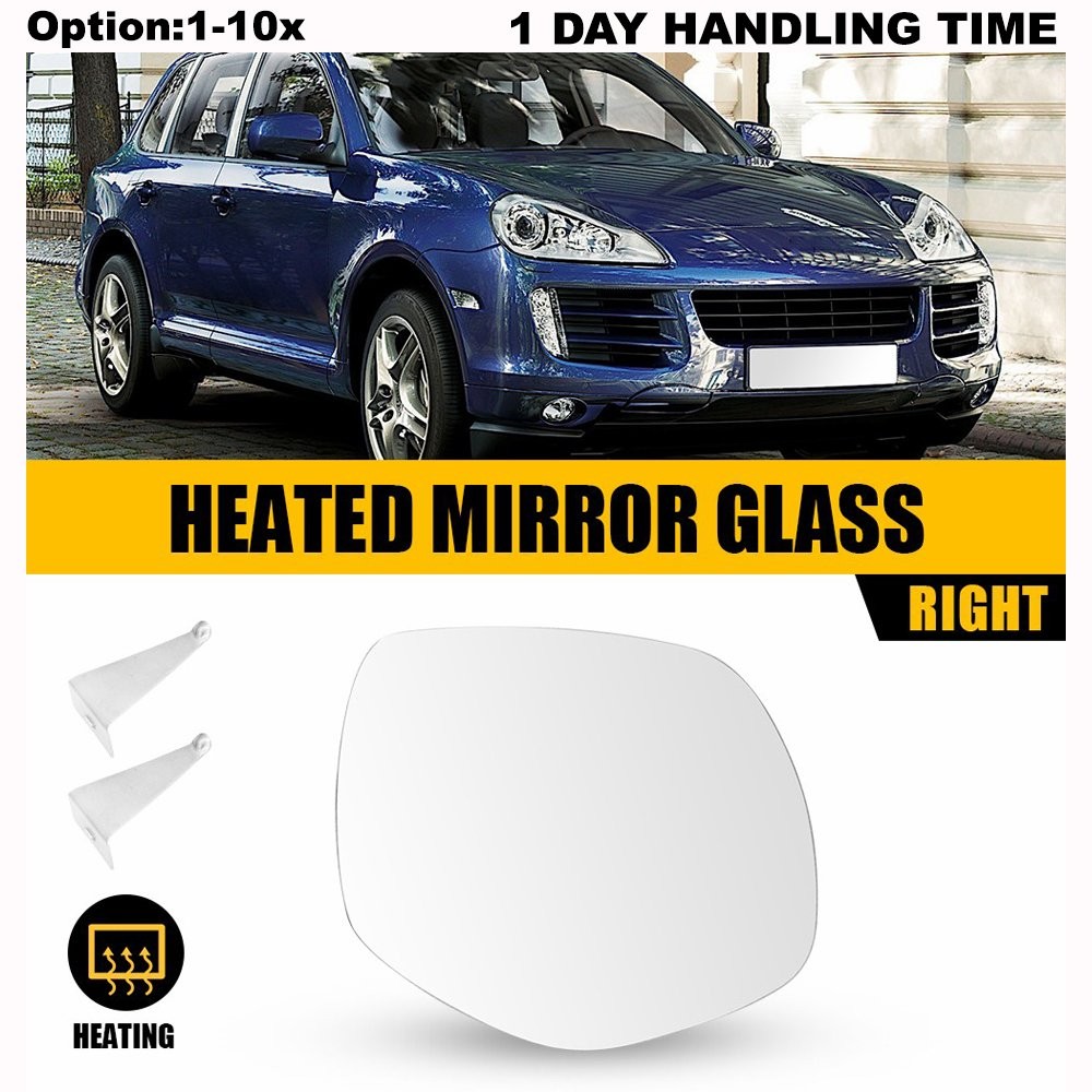 Passenger RH Heated Side Mirror Glass Replace For 2008 2009 2010 Porsche Cayenne
