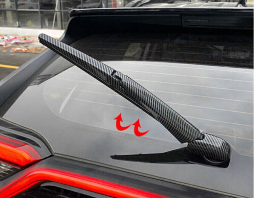 For Toyota RAV4 2019-2025 Carbon Fiber abs Tail Rear Window Wipers Cover Trim