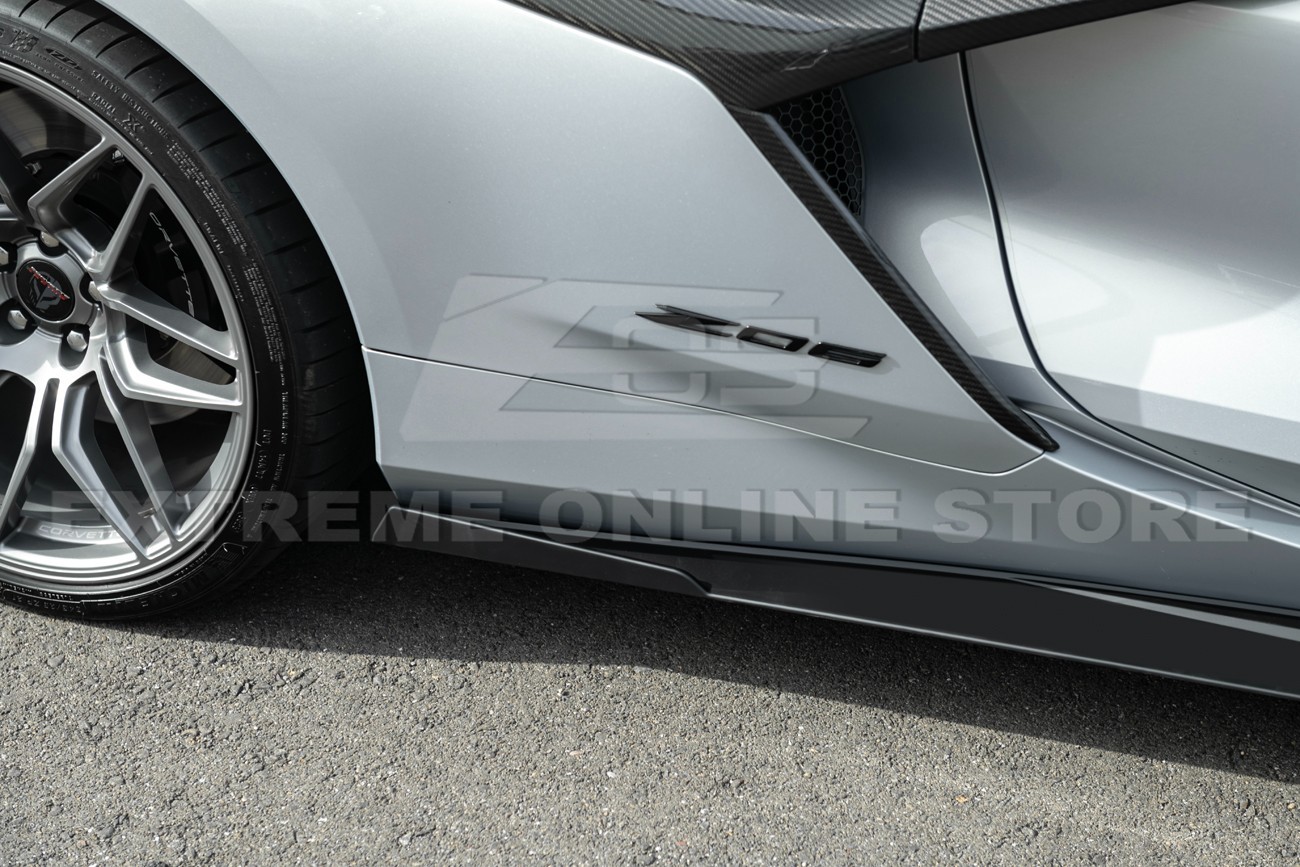 For 23-Up Corvette C8 Z06 | EOS Performance MATTE BLACK Side Skirts Extension