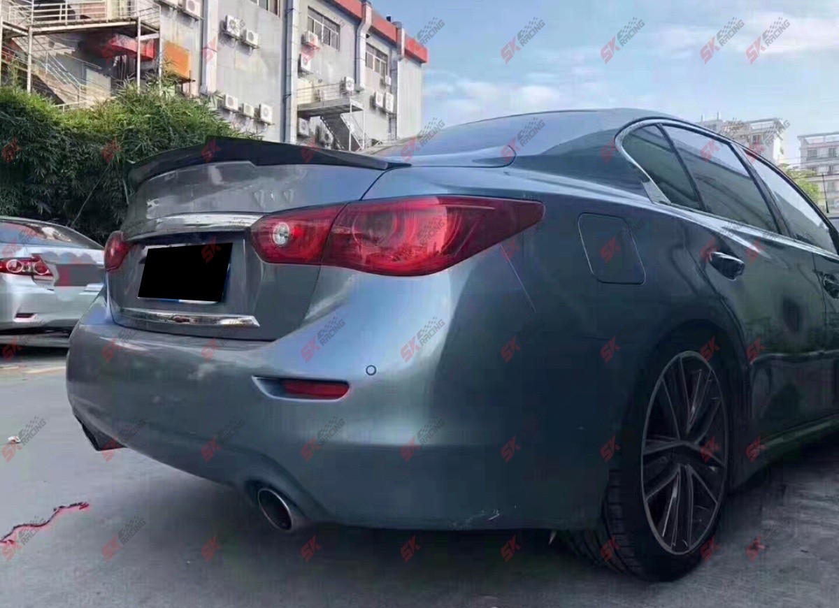 Dry Carbon/Wet Carbon Fiber Rear Trunk Spoiler Wing Fits 2014-2017 Infiniti Q50