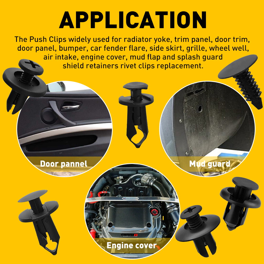 190Pcs Bumper Fastener Clips Auto Car Hole Plastic Rivets Retainer Fender Push P