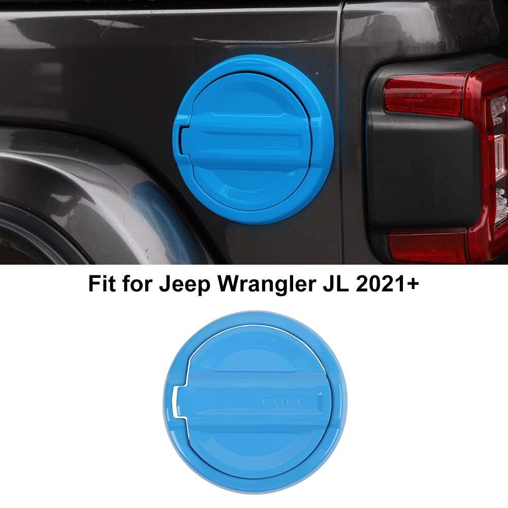 Fuel Filler Gas Tank Cap Cover Trim Decor for Jeep Wrangler JL 4Xe 21+ Baby Blue