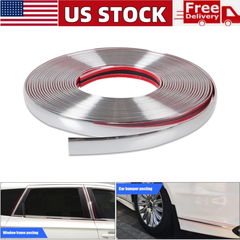 2CM Chrome Trim Molding Strip Decoration Parts Car Body Door Side Protector 16ft