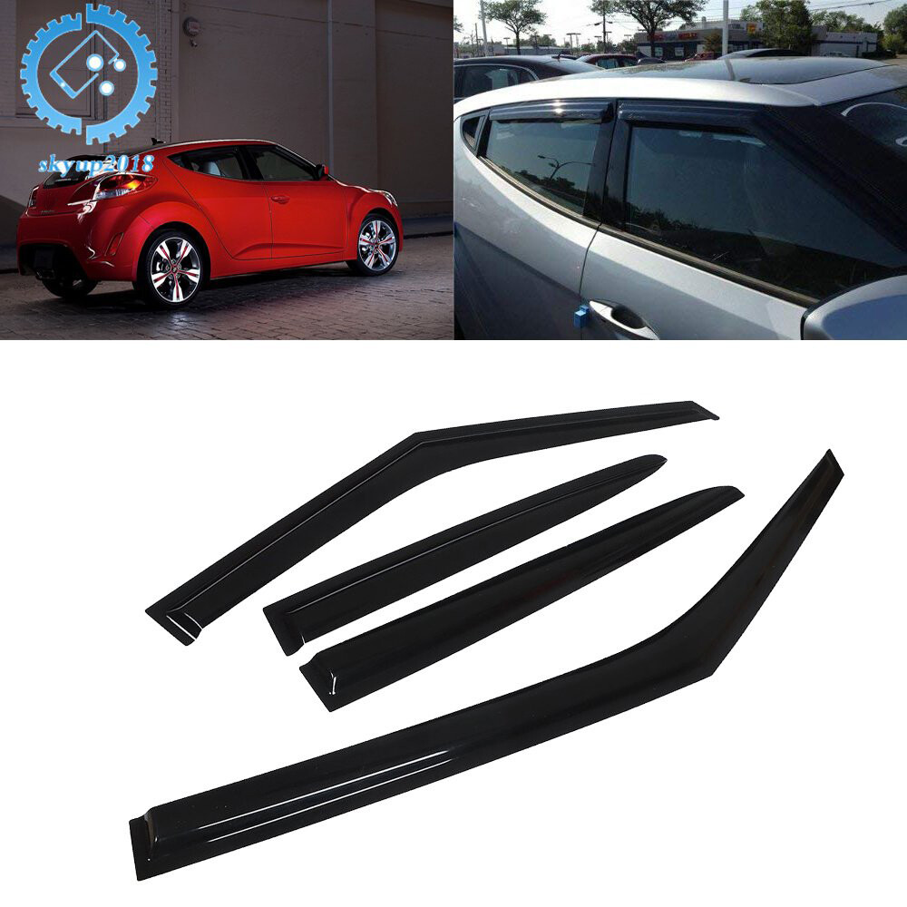 Window Vent Visors For 2012-2017 Hyundai Veloster Sun Rain Guards Deflectors 4PC