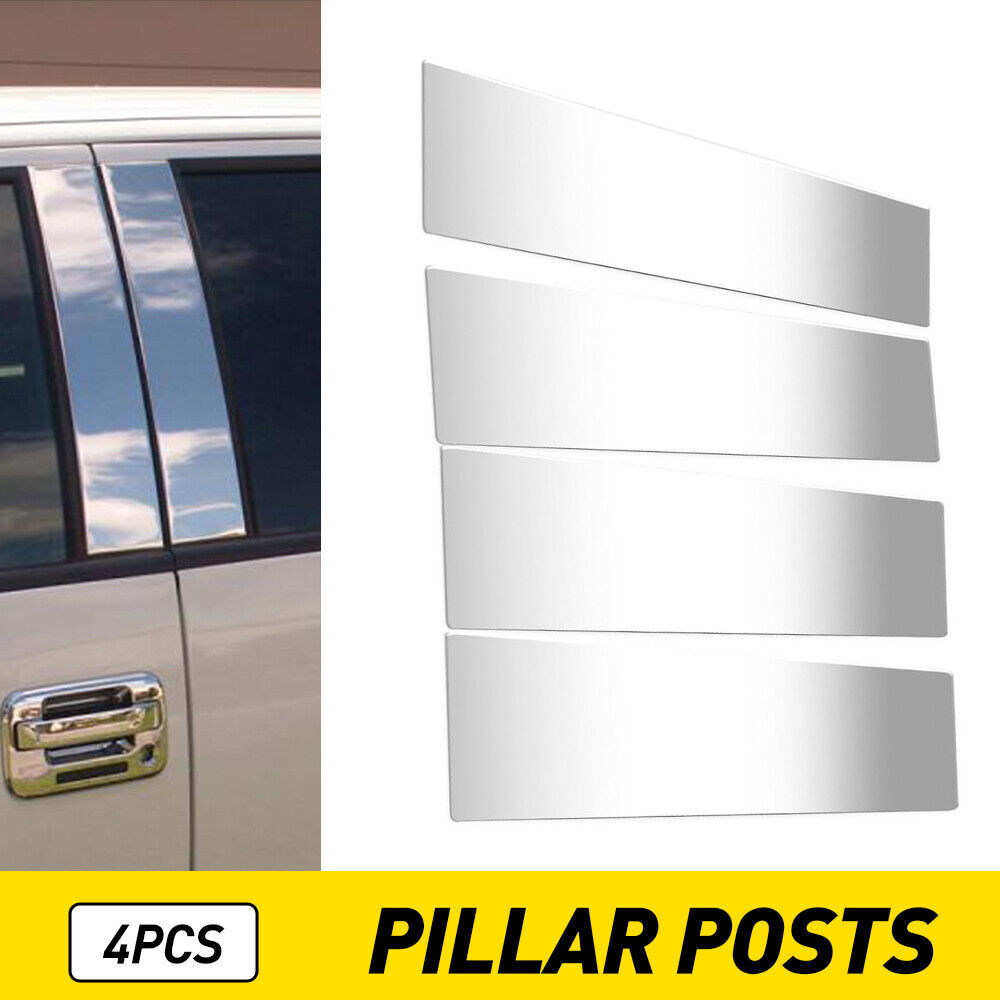 Chrome Pillar Post Door Window Trim For Ford F150 F-150 Super Cab Crew 2004-2014