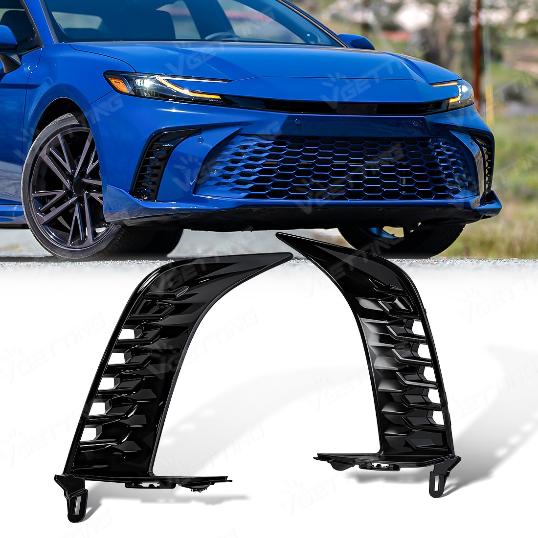 For 2025 2026 Toyota Camry SE XSE Fog Light Cover Bezel Gloss Black PAIR