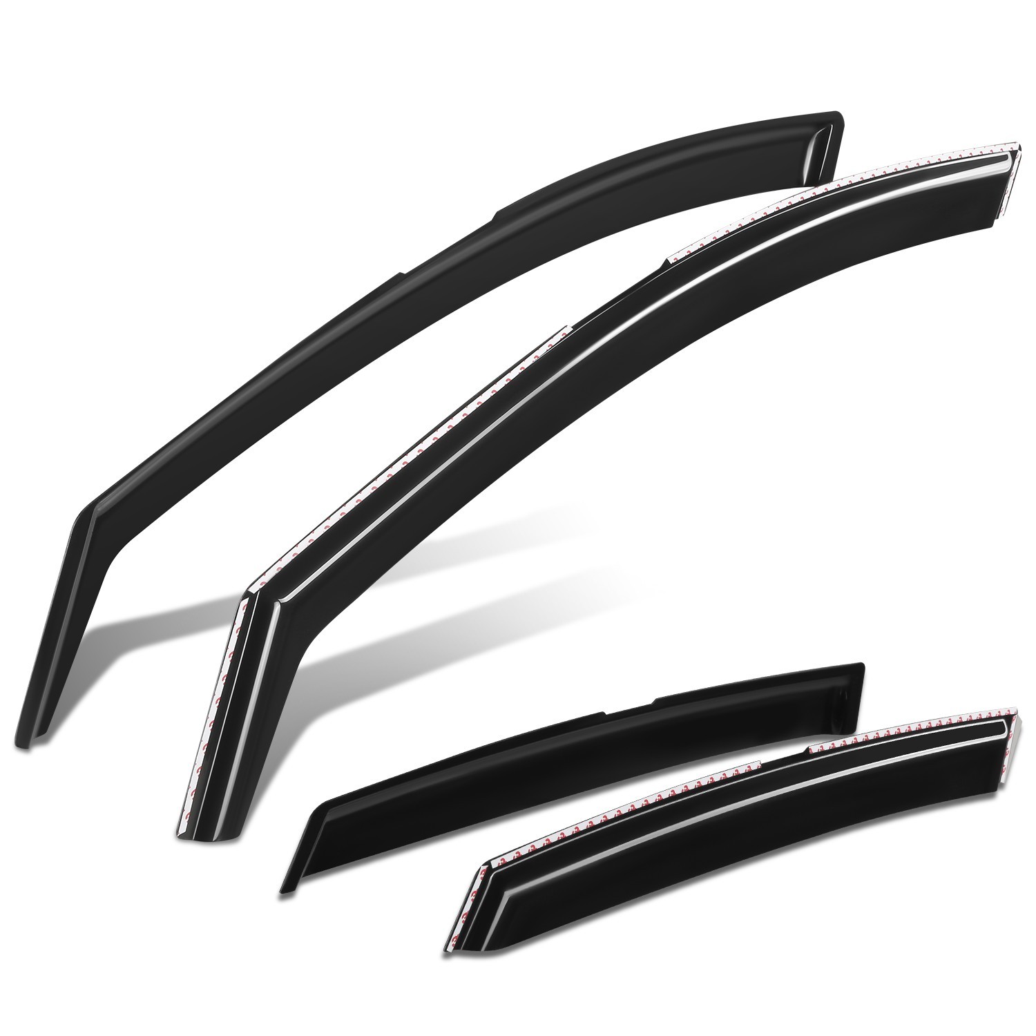 For 16-25 Chevrolet Malibu Glossy 4-Piece In-Channel Wind Rain Side Window Visor