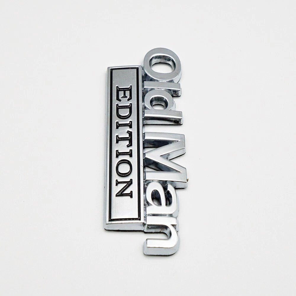 2x Silver Black Metal Old Man Edition Side Rear Front Hood Trunk Emblem 3D Badge