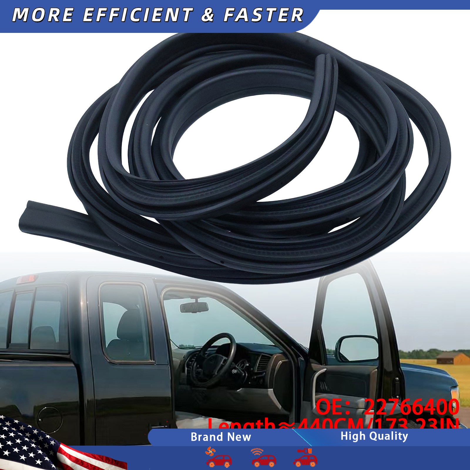 Front Door Weatherstrip Seal for 2007-2014 Silverado Sierra 1500 2500HD 3500HD